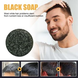 Hair Darkening Shampoo Bar, Gray Hair Coverage Soap, Darkening Shampoo Bar for Men and Women Moisturizing Hair Uplifting Soap Black Hair Cleansing Treatment Soap