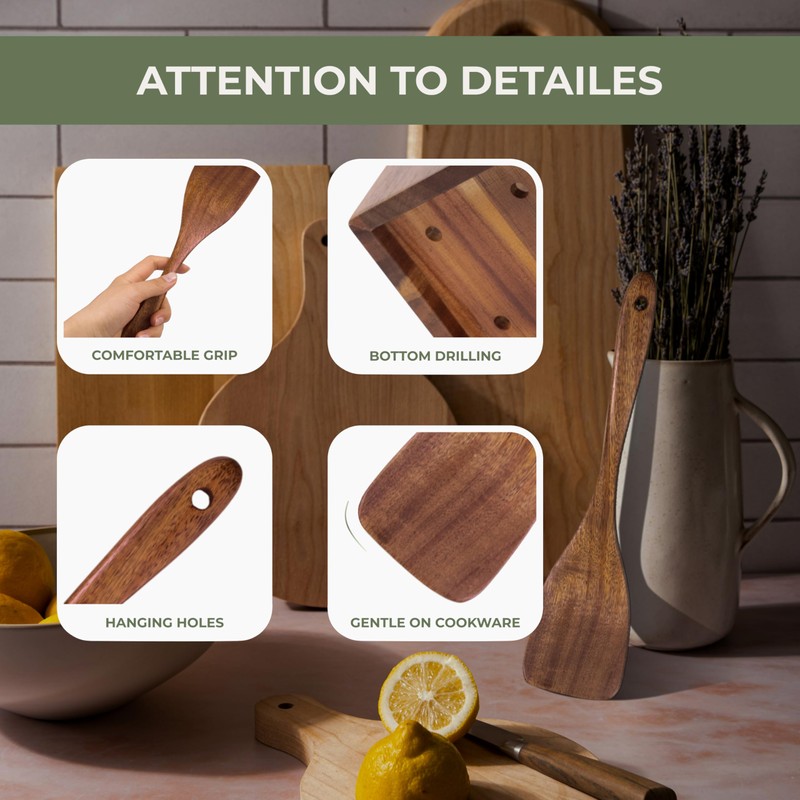 Vasilek Wooden Utensil Set XXL – 13 Piece Acacia Wood
