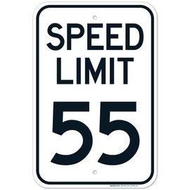 Speed Limit 55 Mph Sign, 16x12 Inches, Rust Free .040 Aluminum, Fade Resistant, Made in USA by Sigo Signs - Color: A 1pcs, Size: 8” x 12” Aluminum signs
