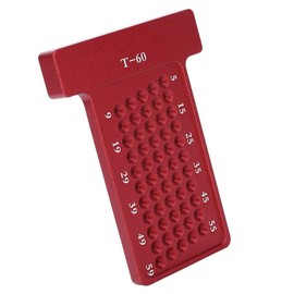 Aluminum Alloy T Type Scriber Ruler with Hole Gauge for Woodworking, Sliding Design for Perfect Lines, Anodized Treatment, Auxiliary Scribing Tool (Red)