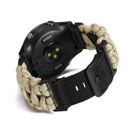 BINLUN Compatible with Garmin Watch Band 22mm 550 Paracord Rugged Military Braided Nylon Watch Strap Design for Garmin Fenix pour Fit for Forerunner for MARQ(Kaki)
