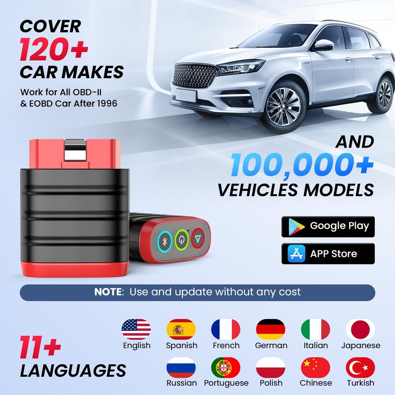 THINCAR Thinkdiag Mini Bluetooth OBD2 Scanner Diagnostic Tool, OE Full-System