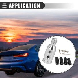 Motoforti Universal Gear Shift Knob Adapter, Car Accessories, M12x1.25, Metal, Silver Tone