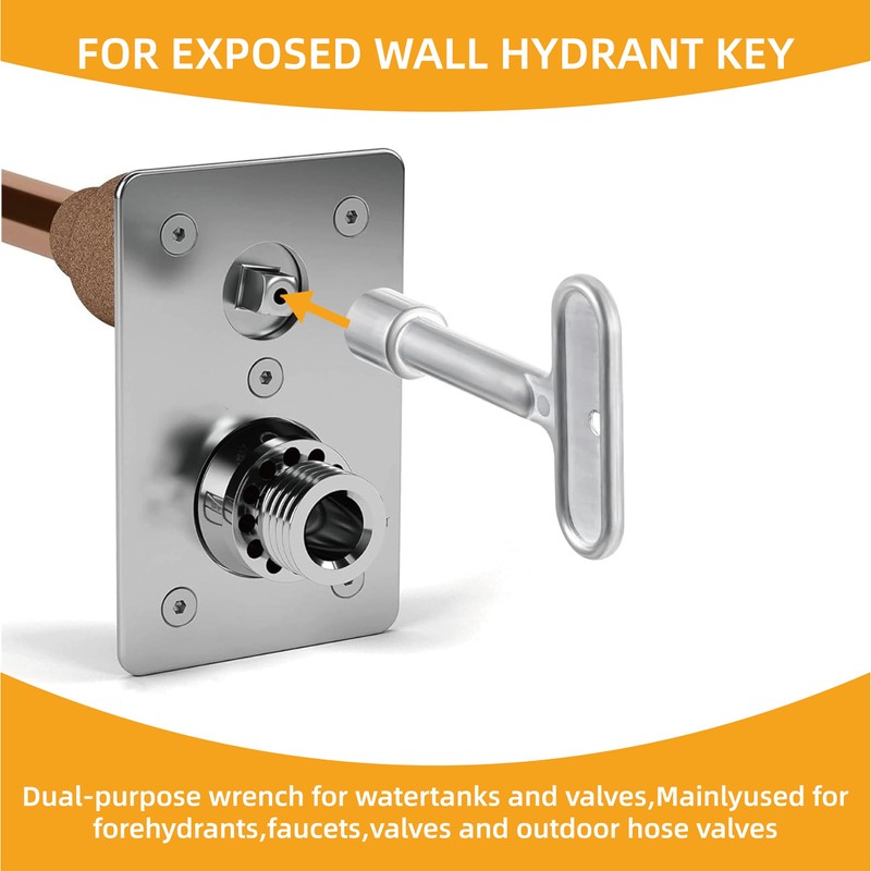 2Pcs P1300-PART-13-KEY Fire Hydrant Water Key, Water Spigot Key for