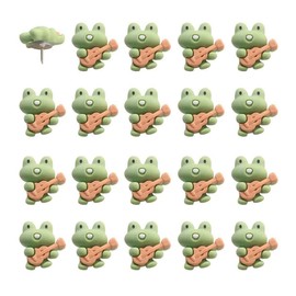 20 Pieces Cartoon Cute Guitar Frog Pushpins for Corkboard Whiteboard Bulletin Board Photo Wall Map Animal Thumb Tacks Drawing Pins Push Pins