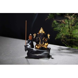Backflow Incense Burner, Ceramic Incense Holder Censer with 10PCS Backflow Incense Cones for Home Decoration