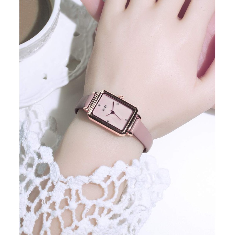 AVGI Women's Square Watch, Natural Stone Face, Waterproof for Life