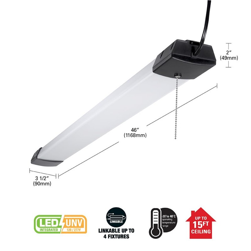 Metalux SHP 4 ft. 128-Watt Equivalent, 10000 Lumens Integrated LED,
