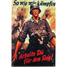 Tin Sign 20 x 30 cm Curved Soldier Infantry So Fighting We World War Decorative Gift Sign