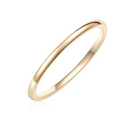Glanzstücke München Women's Ring Sterling Silver Yellow Gold-Plated – Gold Ring Stacking Ring, Silver