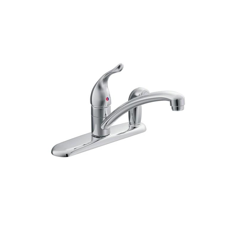 Moen Chateau Chrome One-Handle Low-Arc Kitchen Faucet with Side Sprayer