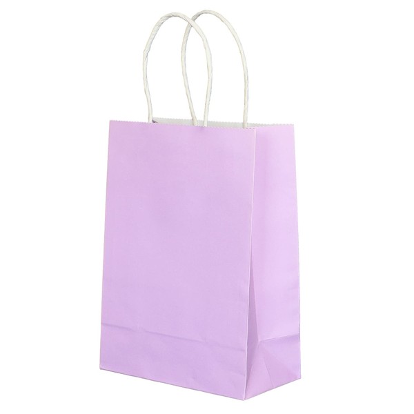 ADIDO EVA 12 PCS Medium Gift Bags Purple Kraft Paper Bags with Handles for Party Favors (8.3 x 10.6 x 4.3 In)
