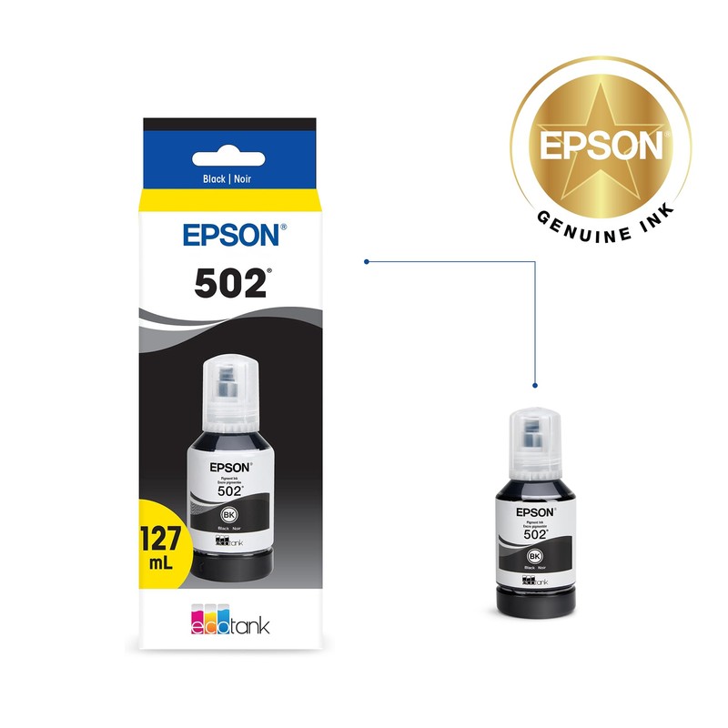 EPSON 502 EcoTank Ink Ultra-high Capacity Bottle Black Works with
