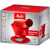 Melitta Single Cup Pour-Over Cone Coffee Brewer, Red (Pack of