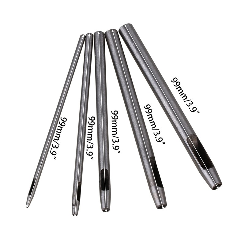BQLZR Silver 1mm-5mm Heavy Duty Steel Leather Hollow Punch Hole