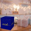 Blue Card Box with Gold Foil Design，Wedding Card Box for