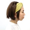 Hair Band Cross Design Mustard Solid Color Washable 100% Cotton