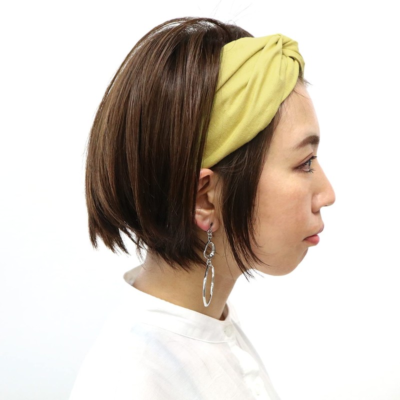 Hair Band Cross Design Mustard Solid Color Washable 100% Cotton