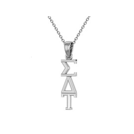 King Greek Sigma Delta Tau Necklace 18" - Sterling Silver