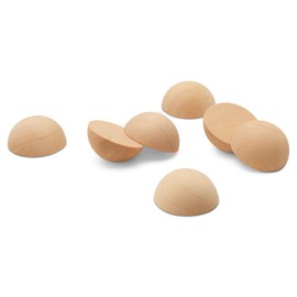 Wooden Split Balls 1 inch, Pack of 25 Wood Half Balls for Crafting and DIY Décor, by Woodpeckers