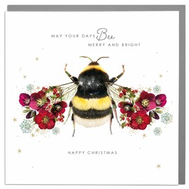 Lola Design - Warm Wishes - Wildlife Christmas Cards - Blank Cards and Envelopes - Bee