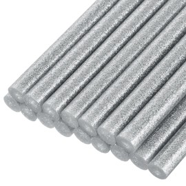 QUARKZMAN Pack of 16 Hot Glue Sticks 11 mm x 100 mm Mini Hot Glue Sticks Hot Glue Gun Hot Glue Fabric for Repair Craft Decoration DIY Crafts Glitter Silver