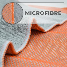 Towelogy Premium Microfibre Dish Cloths Anti-Odor Durable & Quick Drying Kitchen Rags with Scrubbing Side for Kitchen Cleaning and Washing up Dish Towels - GREY (6, 30x30cm)