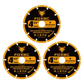 FOXBC 4-1/2 Inch Cut Off Wheels, Carbide Grit Cut-Off Disc for Woods, Plastics, Fiber Cement or Drywall - 3 Pack