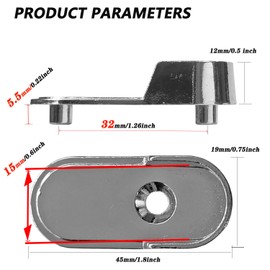 HDbonemu 15mm x 30mm Oval Closet Rod End Supports (Single Hole) with Rear Facing 6.5mm Pins (Pack of 40)