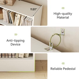 LITTLE TREE 72-Inch Tall Bookcase, 7-Tier White Wooden Large Bookshelf, Wide Bookcase Bookshelves, Freestanding Modern Display Shelving Unit for Living Room, Bedroom, Office