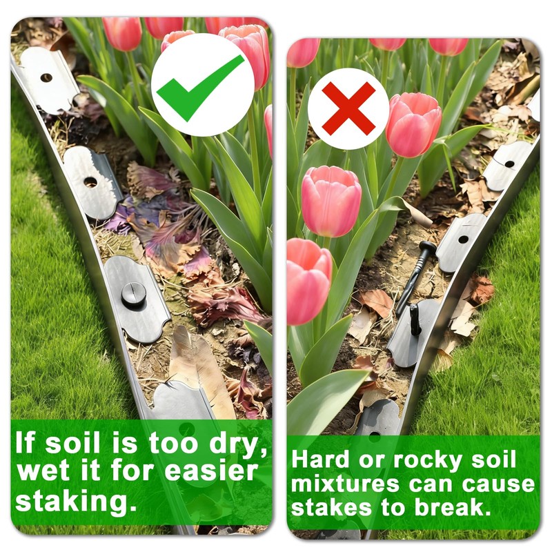JERIA 4 Inch Tall 33 FT Garden Edging Kit with