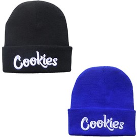 Awyjcas Boy Girl Fashion Trend Classic Winter Warm Knit Hat Beanie Cap for Children Adults Adolescents Cap (Black+Blue)