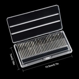 Dokpav 30 Pcs 1/8" Shank Diamond Burr Bits Set, 150 Grit Diamond Coated Rotary Burrs Diamond Coated Drill Bit Set Diamond Grinding Pins for Carving Engraving Grinding Drilling Polishing Stone, 3mm