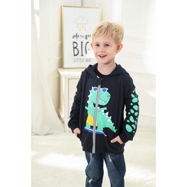 MIXIDON Children's hooded boys' pullover dinosaur zip sweatshirt headpiece jacket 2-9 years