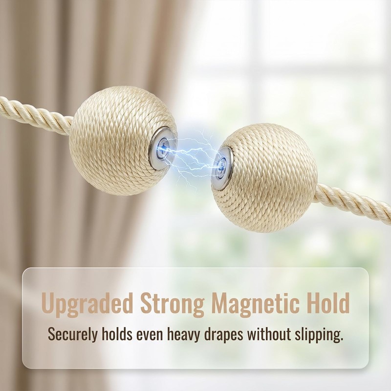 YERGOFE Magnetic Curtain Tiebacks 10 Pack, Strong Magnet Curtain Tie
