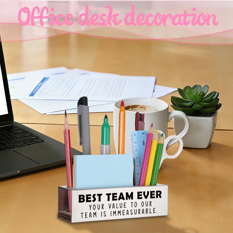 WINOESHE Stainless Steel Pencil Holder with Best Team Ever, Appreciation