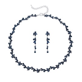 Clearine Wedding Jewellery for Women Bridal Beautiful Rhinestone Drop Cluster Necklace Long Dangle Earrings Set for Bride Bridesmaid Party Prom, Crystal