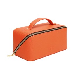 The London Train Case Beauty Concertina Fold Out Organiser Vanity Toiletry Bag Make-Up Case by Alice Wheeler (Orange and Black)