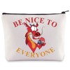 BWWKTOP Mushu Dragon - Bolsa de maquillaje para cosméticos, Mushu y Cricket Gifts Be Nice To Everyone con cierre, Agradable para todos, Bolsa