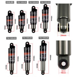 CNCLOL Mountain Bike Rear Shock 120mm/125mm/150mm/165mm/185mm/190mm/200mm,Bicycle Shock Absorber- Hydraulic Rear Suspension Shock for Mtb/Mtn/ebike/Dmn.165x1000