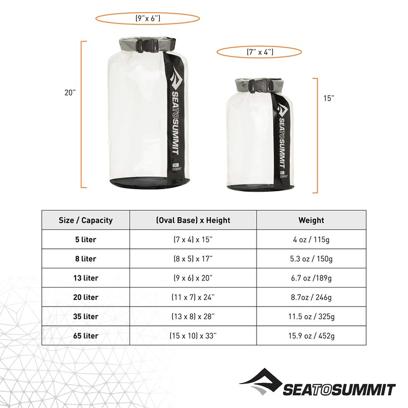 Sea to Summit Clear Stopper Dry Bag – Clear Waterproof