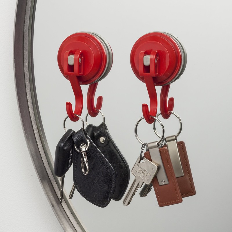 Zeal Suction Hooks, Red, Large