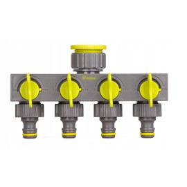 Adjustable 4 Way Cable Splitter for Garden Hose Shut-Off Tap Hose Connector