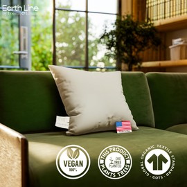 Looms & Linens Kapok Pillow Stuffing 18 x 18 inch Euro Sham Inserts with Twill Cotton Shell - Pack of 1 Throw Pillow Insert Made in USA