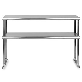 The Standard Stainless Steel Adjustable Double Overshelf for Work Table 12"x30"