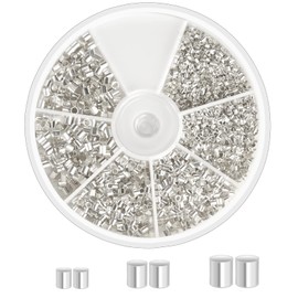 Crimp Beads 3000 Pieces Tube Crimp Beads Crimp Beads Chain Clasp Tube Crimp Beads Brass Tube Crimp Beads Brass Tube Crimp Beads Cord End Caps Silver