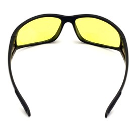 V.W.E. BiFocal Black Polarized Sunglasses With Yellow Night Driving Lens - 100% UV Protection. Bi-focal Reading Glasses Reader (Gloss Black, 2.00)