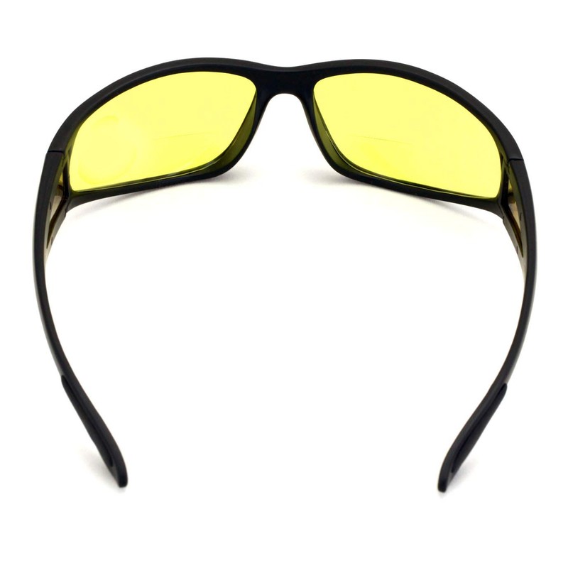 BiFocal Black Sunglasses With Yellow Night Driving Lens - 100%