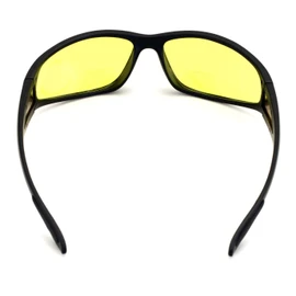 BiFocal Black Sunglasses With Yellow Night Driving Lens - 100% UV Protection. Bi-focal Reading Glasses Reader
