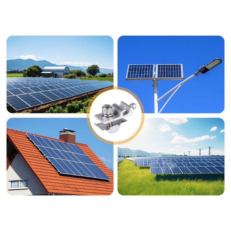 Kellegour 12Pieces Solar Panel Grounding Clamp,Mounting Solar Module,Solar Panel Grounding